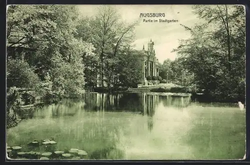 AK Augsburg, Partie im Stadtgarten