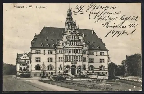 AK Minden i. W., Regierung mit Strassenpartie