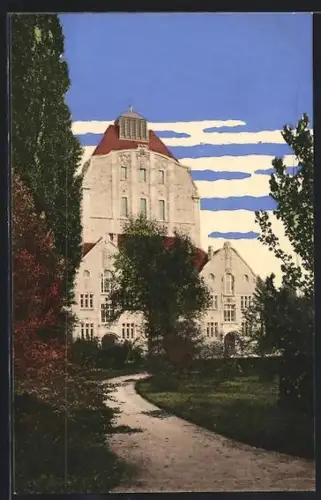 AK Landau i. Pfalz, Blick auf die Festhalle