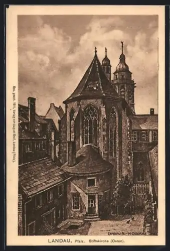 AK Landau /Pfalz, Stiftskirche (Osten)