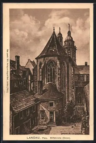 AK Landau /Pfalz, Stiftskirche (Osten)