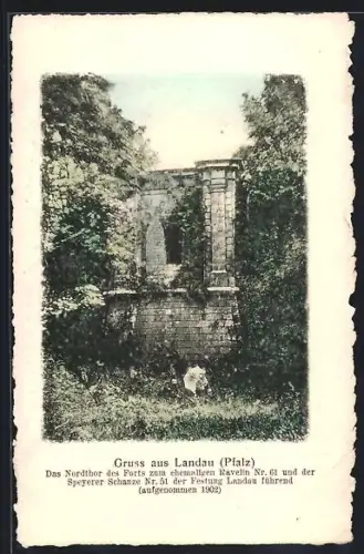 AK Landau /Pfalz, Nordthor des Forts zum ehemaligen Ravelin Nr. 61 und Speyerer Schanze Nr. 51