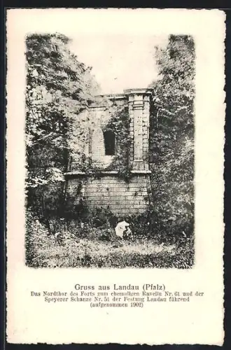 AK Landau /Pfalz, Nordthor des Forts zur ehemaligen Ravelin Nr. 61 und Speyerer Schanze Nr. 51