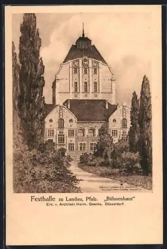AK Landau /Pfalz, Festhalle, Bühnenhaus
