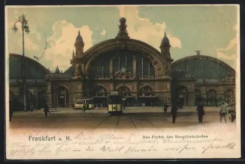 AK Frankfurt a. M., Portal des Hauptbahnhofs