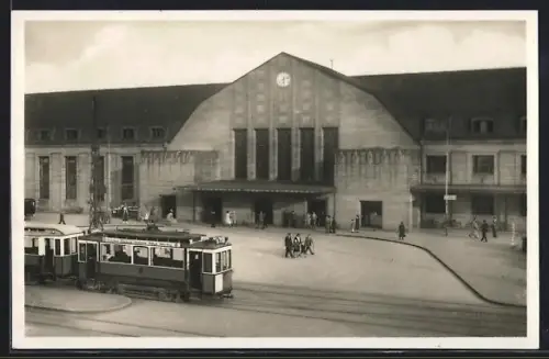 AK Karlsruhe, Hauptbahnhof, Strassenbahn