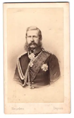 Fotografie Neurdein, Paris, Rue des Filles St. Thomas, Porträt von Kaiser Friedrich III von Preussen in Uniform mit Orden