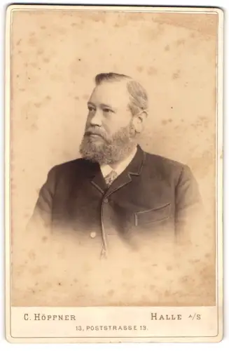 Fotografie C. Höpfner, Halle a. S., Poststrasse 13, Porträt Gustav Schaaf, Leiter der Zuckerfabrik Landsberg bei Halle