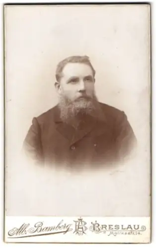Fotografie Alb. Bamberg, Breslau, Moltkestrasse 14, Porträt eines Herren