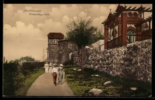 AK Nordhausen, Strassenpartie am Primariusgraben