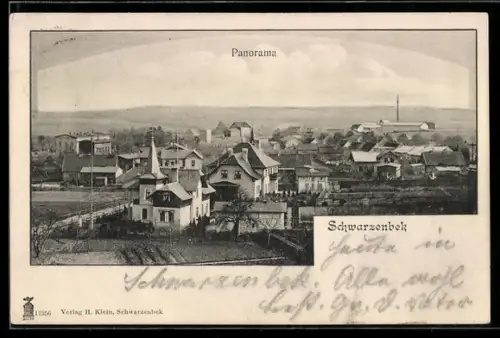 AK Schwarzenbek, Panorama aus der Vogelschau