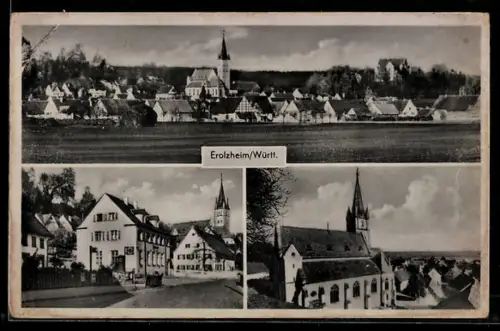 AK Erolzheim /Württ., Kirche und Totalansicht