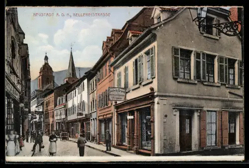 AK Neustadt a. d. H., Friseur Ludwig Brand in der Kellereistrasse