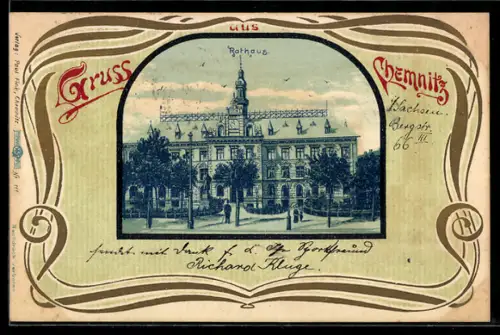 Lithographie Chemnitz, Rathaus
