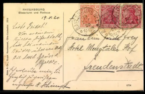 AK Ravensburg, Blaserturm und Rathaus