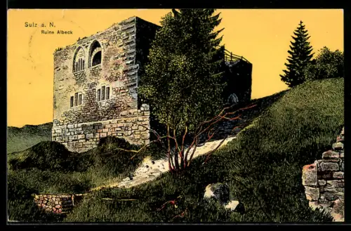 Künstler-AK Sulz a. N., Ruine Ahlbeck