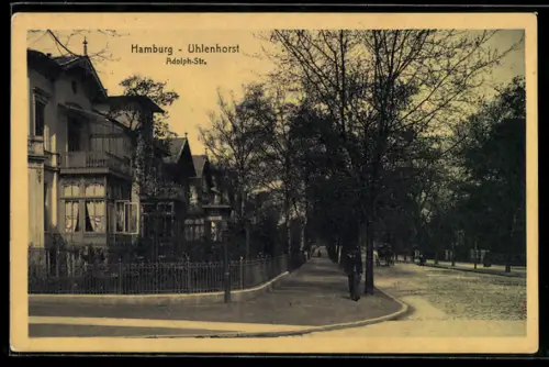 AK Hamburg-Uhlenhorst, Partie in der Adolph-Strasse