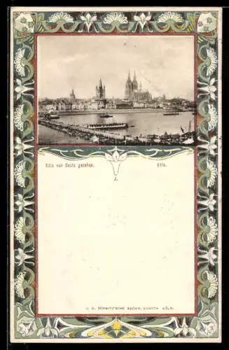 AK Köln, Stadtblick vom Deutz aus