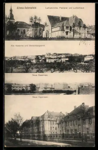 AK Hamburg-Bahrenfeld, Alte Kaserne und Bekleidungsamt, Neue Kasernen, Lutherkirche und Pastorat