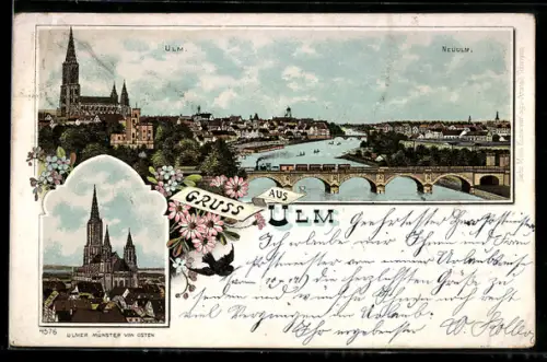 Lithographie Ulm, Neuulm, Ulmer Münster