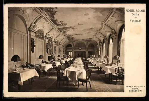 AK Berlin, Hotel Adlon, Festsaal, Innenansicht