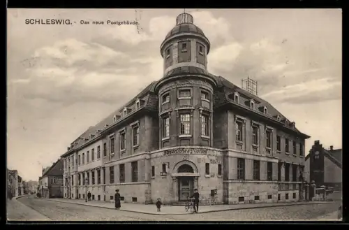 AK Schleswig, Partie am neuen Postgebäude