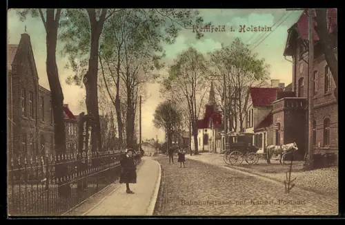 AK Reinfeld i. Holstein, Bahnhofstrasse mit Kaiserl. Postamt