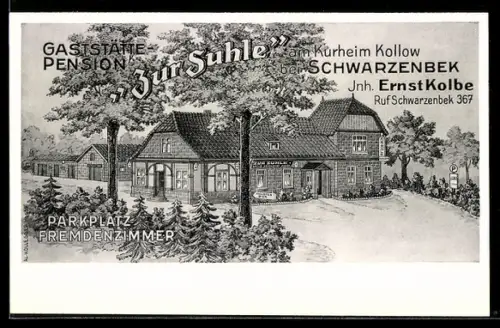 AK Kollow bei Schwarzenbek, Gaststätte zur Suhle, Inh. Ernst Kolbe
