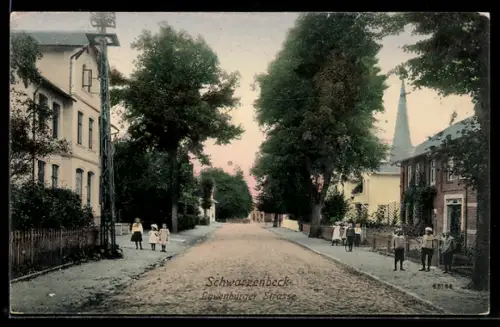AK Schwarzenbek, Kinder auf der Lauenburger Strasse