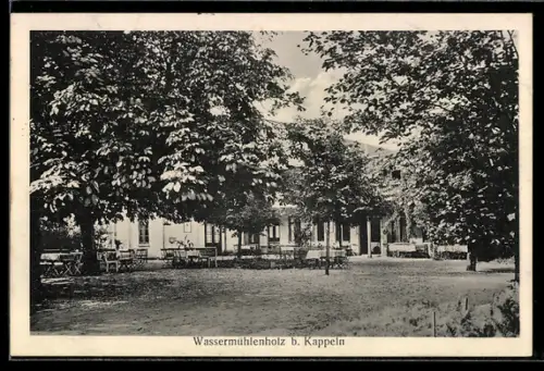 AK Kappeln, Gasthaus Wassermühlenholz mit Garten