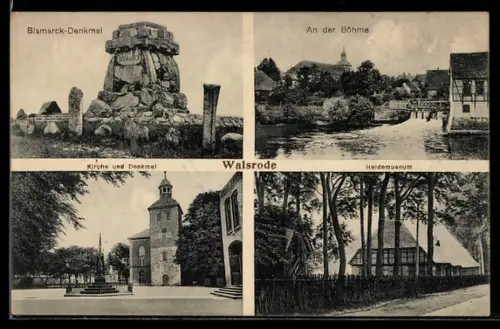 AK Walsrode, Bismarck-Denkmal, Kirche, Heidemuseum