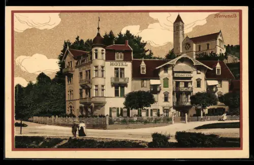 AK Herrenalb, Blick auf Hotel Bellevue