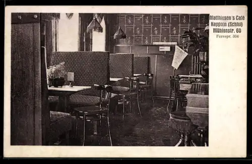 AK Kappeln /Schlei, Cafe Matthiesen, Mühlenstrasse 60, Innenansicht
