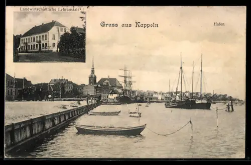 AK Kappeln, Landwirtschaftliche Lehranstalt, Hafen