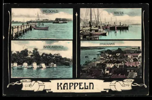 AK Kappeln, Badeanstalt, Schlei, Hafen
