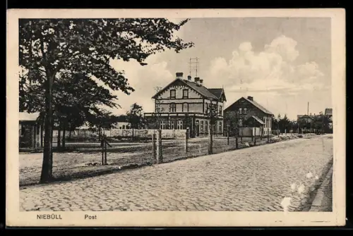 AK Niebüll, Strassenpartie mit Post