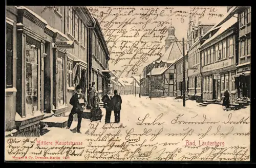 AK Bad Lauterberg, Mittlere Hauptstrasse im Winter