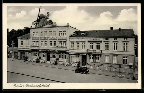 AK Eutin, Bahnhofshotel, Bes. E. Wittler, Ansicht aus der Vogelschau