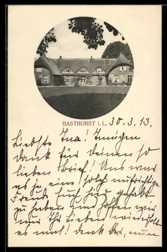 AK Basthorst i. L., Reetgedecktes Wohngebäude