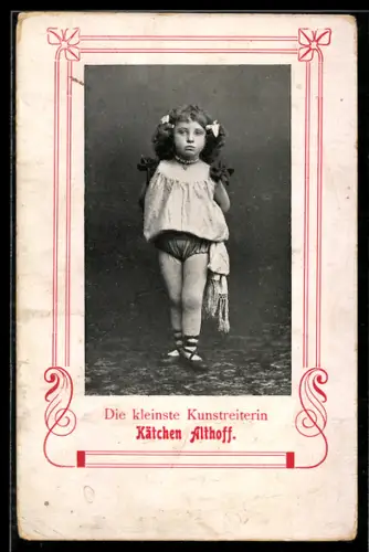 AK Portrait von Kätchen Althoff, der kleinsten Kunstreiterin