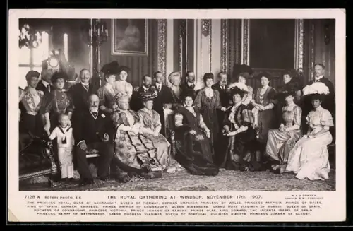 AK Windsor, The Royal Gathering 1907, The Princess Royal, Duke of Connaught, Queen of Norway