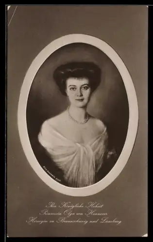 AK Ihre Königliche Hoheit Prinzessin Olga von Hannover Herzogin zu Braunschweig und Lüneburg im Portrait