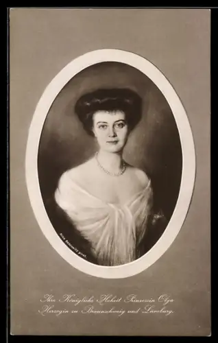 AK Ihre Königliche Hoheit Prinzessin Olga von Hannover Herzogin zu Braunschweig und Lüneburg im Portrait