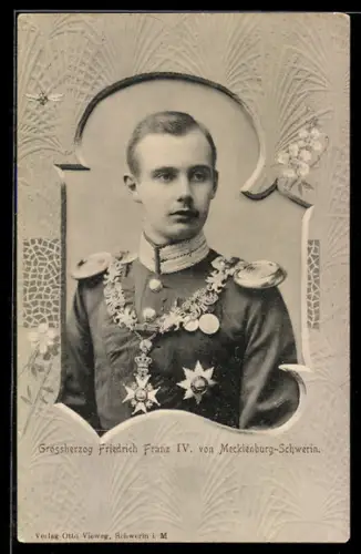 AK Grossherzog Friedrich Franz IV. von Mecklenburg-Schwerin in Uniform