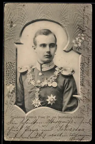 AK Grossherzog Friedrich Franz IV. von Mecklenburg-Schwerin in Uniform