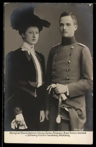 AK Herzog Carl Eduard von Sachsen-Coburg-Gotha und Prinzessin Victoria Adelheid