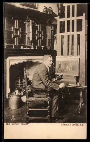 AK Maler Seymour Lucas mit Pinsel