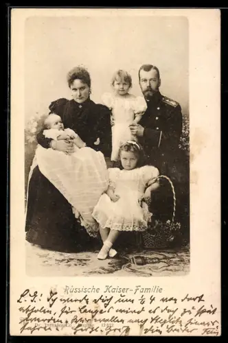 AK Zar Nikolaus II. von Russland mit seiner Familie