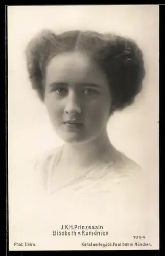 AK Portrait der Prinzessin Elisabeth von Rumänien