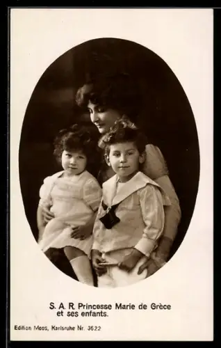 AK S.A.R. Princesse Marie de Grece et ses enfants, Prinzessin von Griechenland